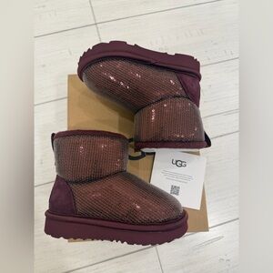 UGG Australia Toddler Girls Classic Mini Mirror Ball Boots Size 8 NWT BNIB